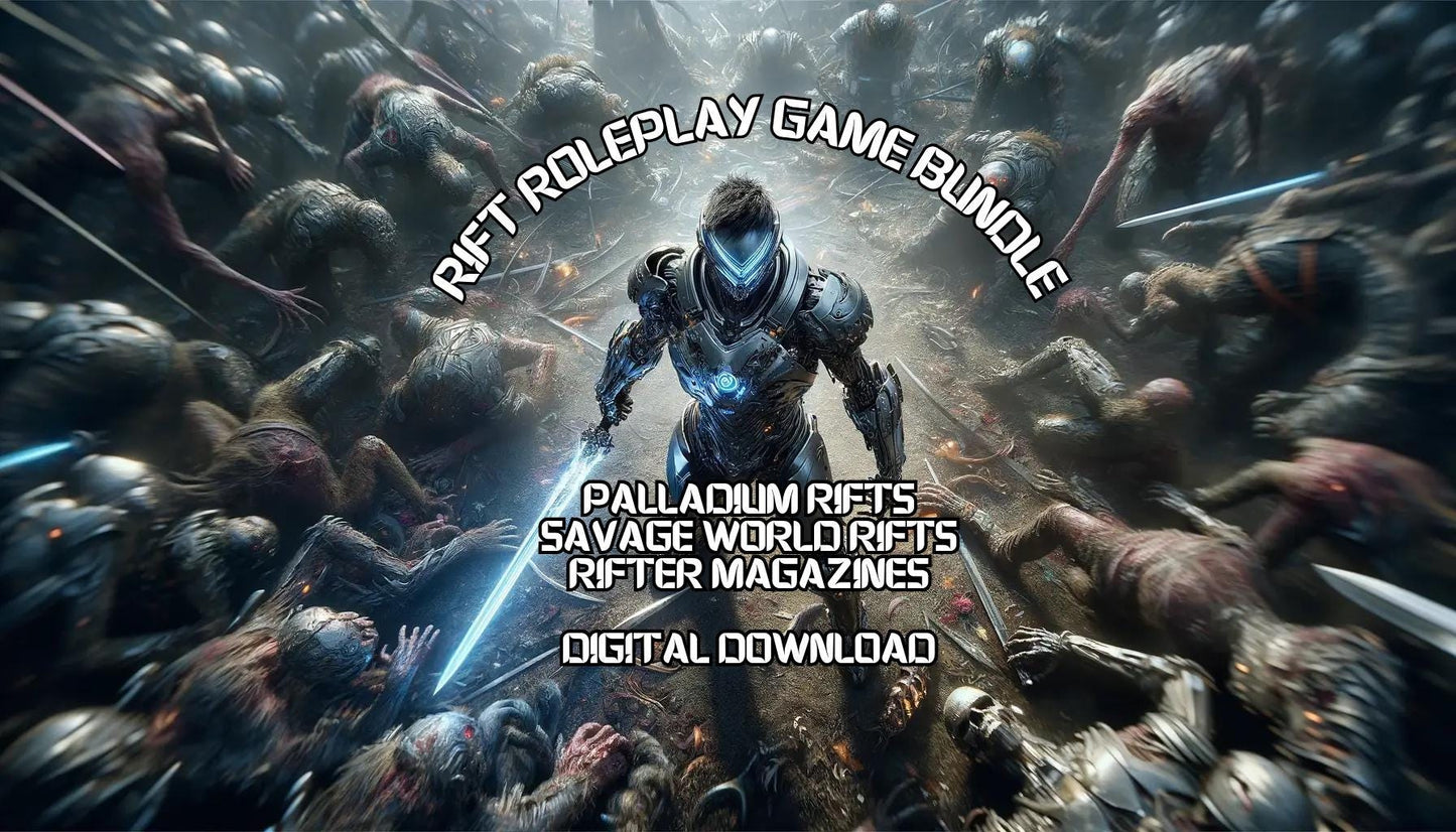 Classic Rifts Roleplay Game Bundle - Rifts Games Systems and RIFTER Magazine - tabletop RPG Digital PDF Download