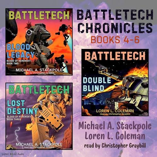 BattleTech 9 Audiobook Bundle - BattleTech Legend: The Gray Death Legion Saga Trilogy and BattleTech Chronicles 1 - 6 - Digital Downloads