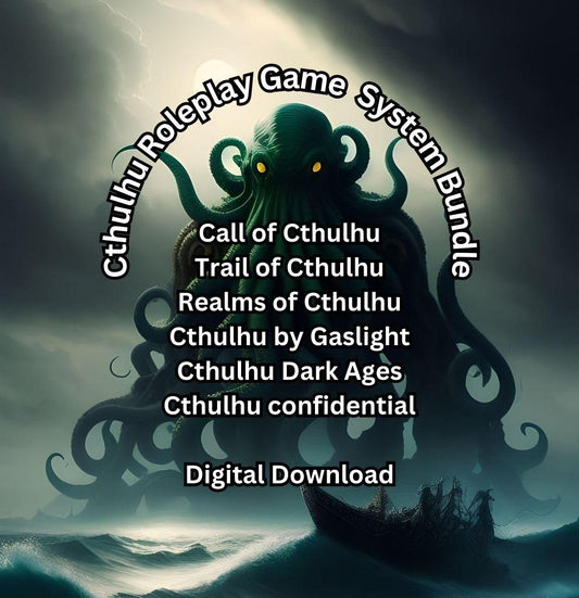 Cthulhu RPG PDF Bundle - Call of Cthulhu, Cthulhu Dark Ages, Trail of Cthulhu, World War Cthulhu, Cthulhu by Gaslight and Games Systems