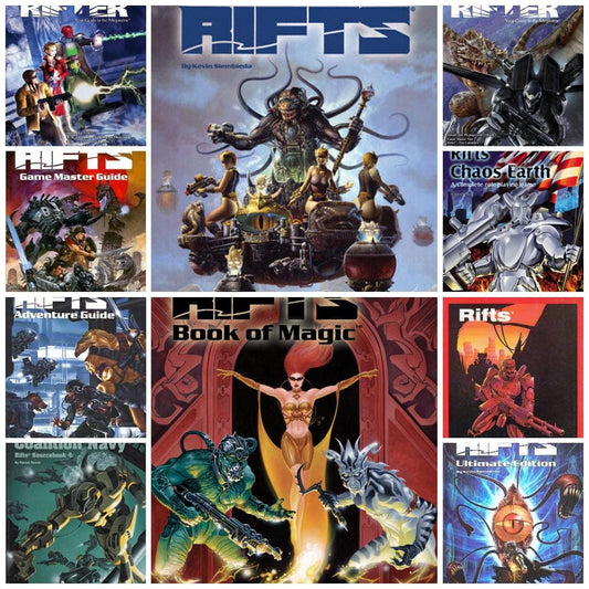 Classic Rifts Roleplay Game Bundle - Rifts Games Systems and RIFTER Magazine - tabletop RPG Digital PDF Download
